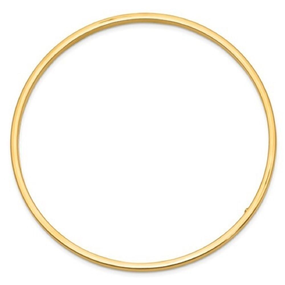 14k Gold Slip on Squared Bangle - Picture 2 of 14